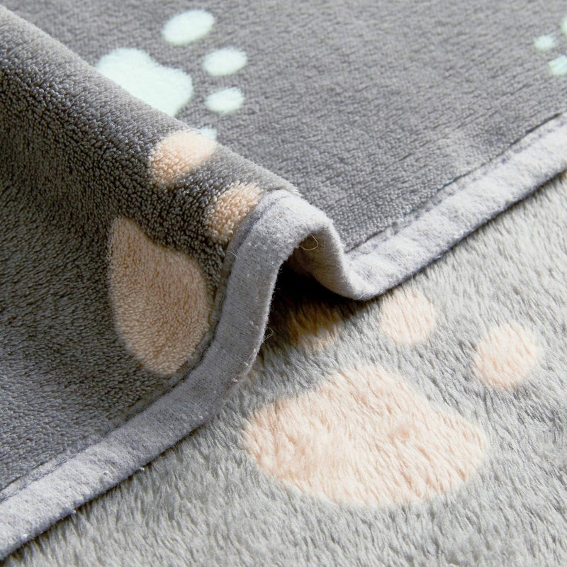 Allisandro Super Soft and Premium Fuzzy Flannel Fleece Pet Dog Blanket, The Cute Print Design Washable Fluffy Blanket for Puppy Cat Kitten Indoor Outdoor, Grey, 32 x 24 Inches - Image 3